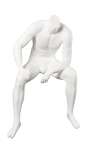 1363 manichino uomo seduto senza testa stilizzato laccato opaco