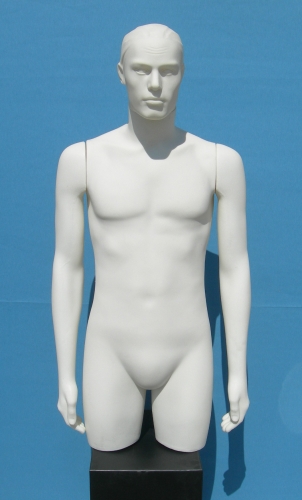 011 TORSO U TS006 TESTA - Torso per abbigliamento da uomo in plastica con braccia diritte e testa